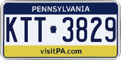 PA license plate KTT3829
