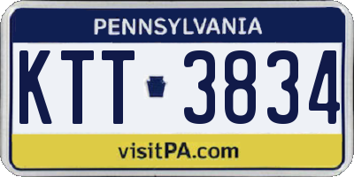 PA license plate KTT3834