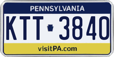 PA license plate KTT3840