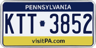 PA license plate KTT3852
