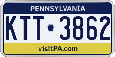 PA license plate KTT3862