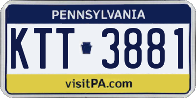 PA license plate KTT3881