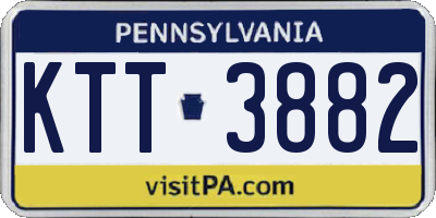 PA license plate KTT3882