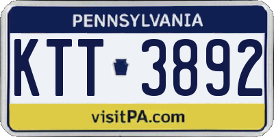 PA license plate KTT3892