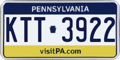 PA license plate KTT3922