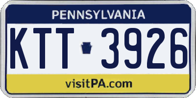 PA license plate KTT3926