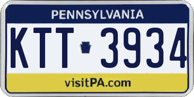 PA license plate KTT3934