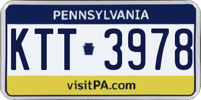 PA license plate KTT3978