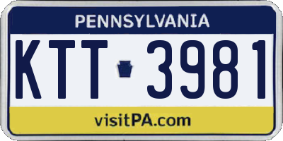 PA license plate KTT3981