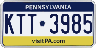 PA license plate KTT3985