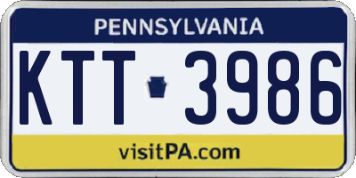 PA license plate KTT3986