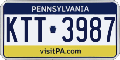 PA license plate KTT3987