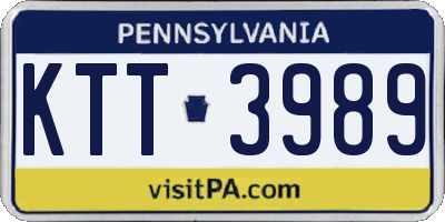 PA license plate KTT3989