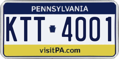 PA license plate KTT4001