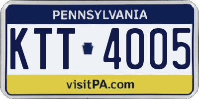 PA license plate KTT4005