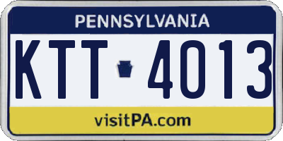 PA license plate KTT4013