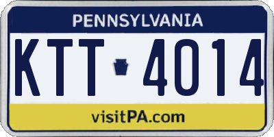 PA license plate KTT4014