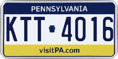 PA license plate KTT4016