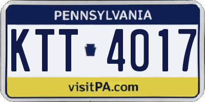 PA license plate KTT4017