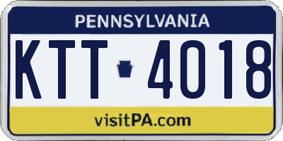 PA license plate KTT4018