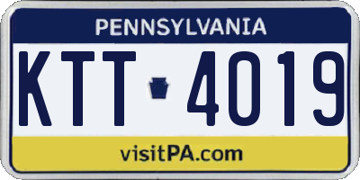 PA license plate KTT4019