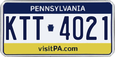 PA license plate KTT4021