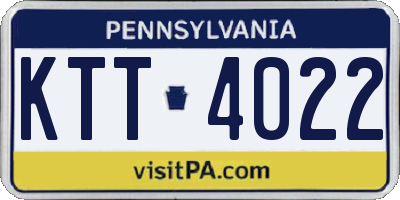 PA license plate KTT4022
