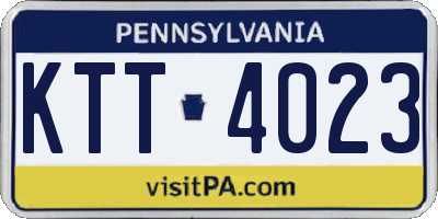 PA license plate KTT4023
