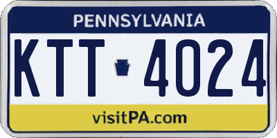 PA license plate KTT4024