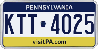 PA license plate KTT4025