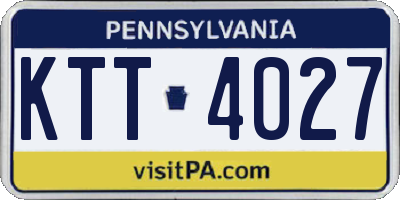 PA license plate KTT4027
