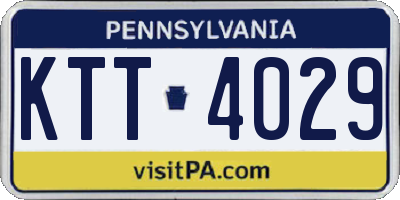 PA license plate KTT4029
