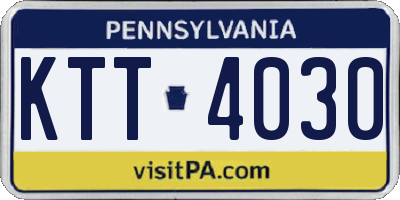 PA license plate KTT4030