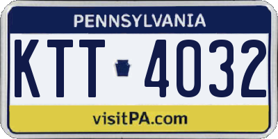 PA license plate KTT4032