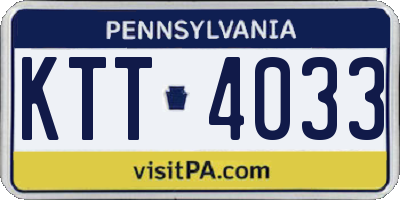 PA license plate KTT4033