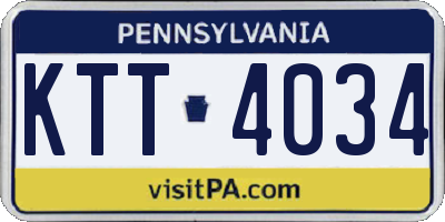 PA license plate KTT4034