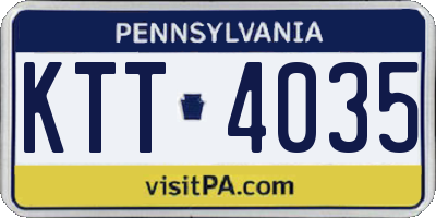 PA license plate KTT4035