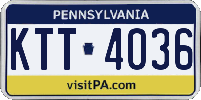 PA license plate KTT4036