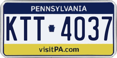 PA license plate KTT4037