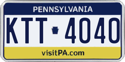 PA license plate KTT4040
