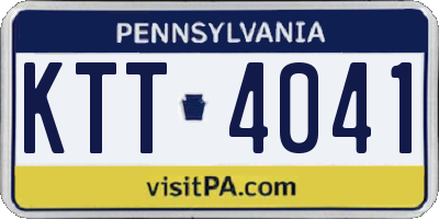 PA license plate KTT4041