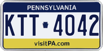 PA license plate KTT4042