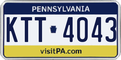 PA license plate KTT4043