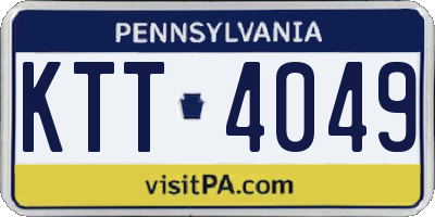 PA license plate KTT4049