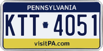 PA license plate KTT4051