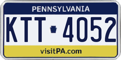 PA license plate KTT4052