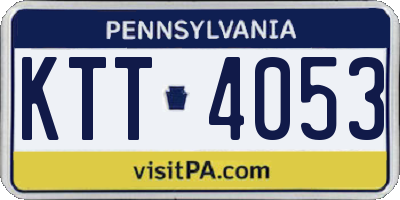 PA license plate KTT4053