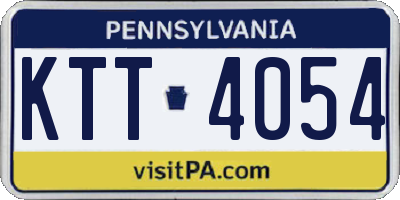 PA license plate KTT4054