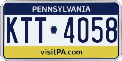 PA license plate KTT4058