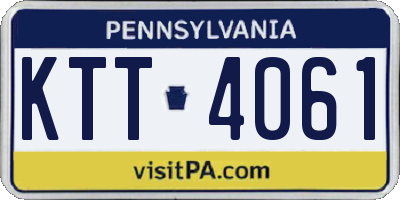 PA license plate KTT4061